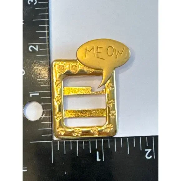 Lot of 3 Vintage JJ Jonette Marked Kitty Cat Lapel Pin Brooch Whimsical MCM - Picture 12 of 13